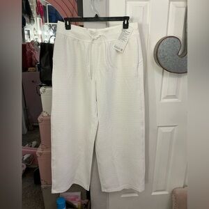Lululemon Athletica White Textured Wide Leg Track Pants